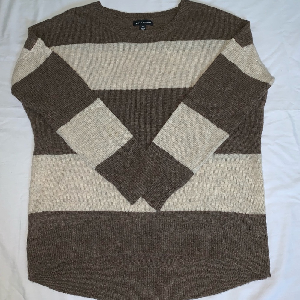 Brown and Cream Striped Sweater